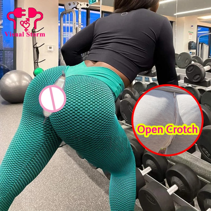Outdoor Sport Leggings - امرأة مثير مفتوحة المنشعب طماق المخفية