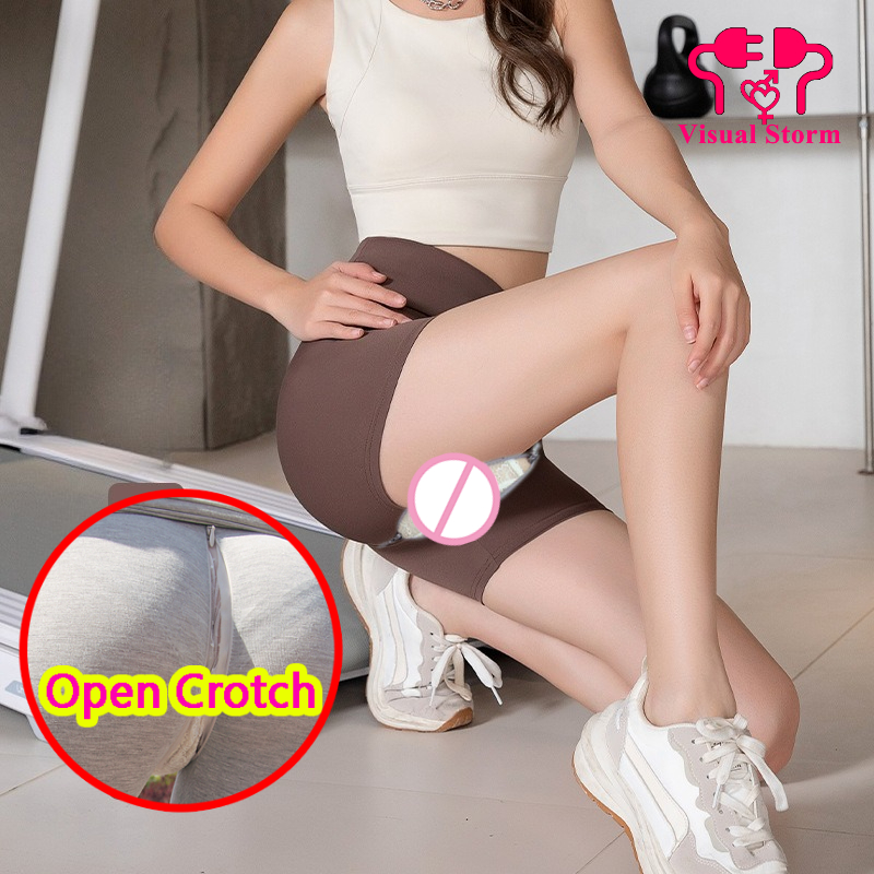 Outdoor Sport Leggings - امرأة مفتوحة المنشعب السراويل مع سحاب