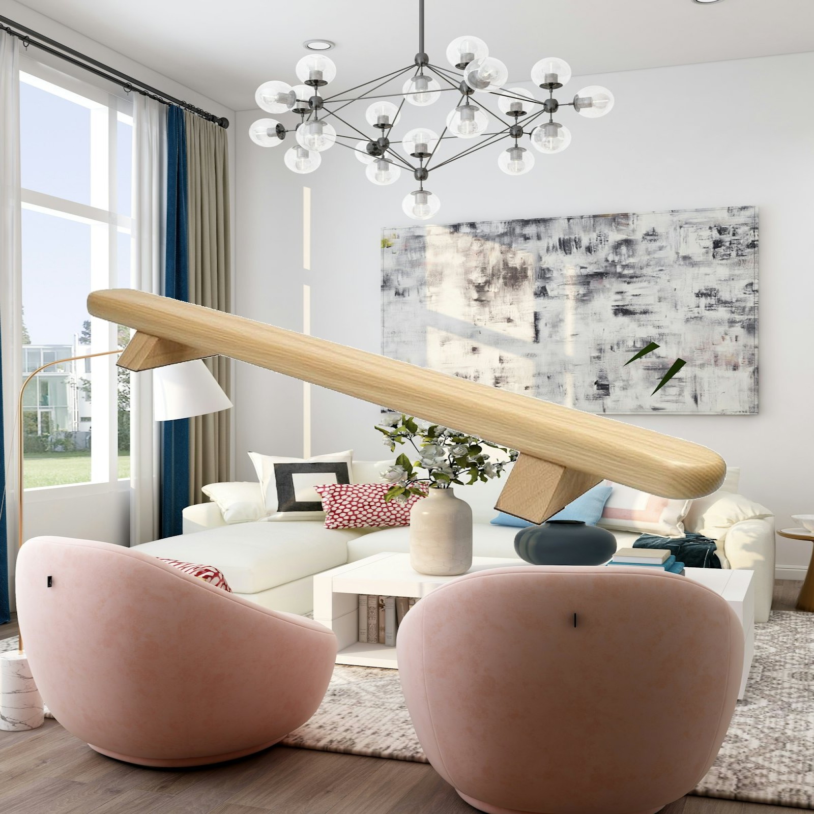 Gymnastic Bar Home - قضبان جمباز خشبية بحواف مستديرة وقبضة