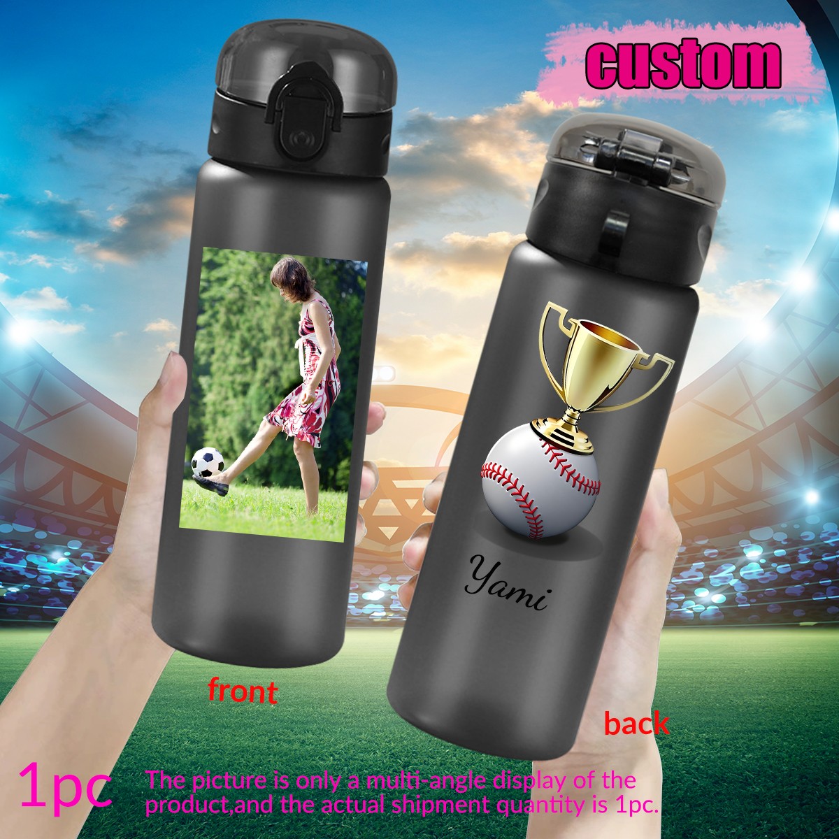 زجاجة ماء بلاستيكية مانعة للتس - مراجعة Outdoor Sport Name وسعره
